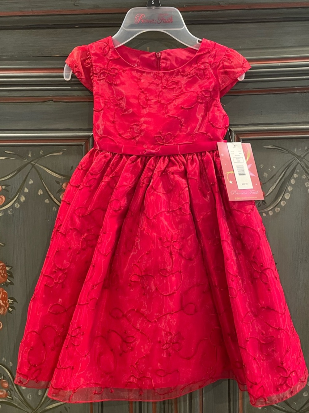 Girls' Red Floral Party Dress size 5